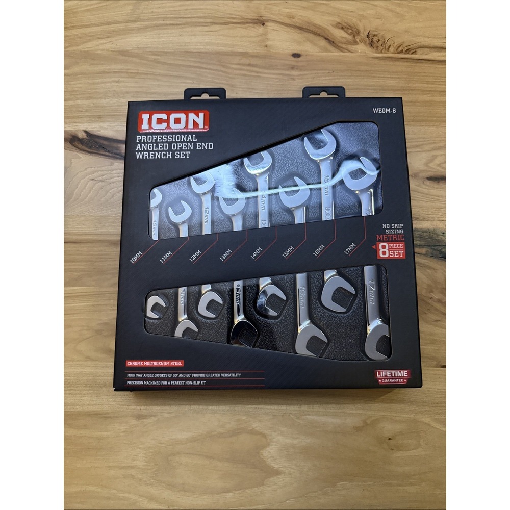 Icon S Shape Wrench Set & Icon Angle Open End Set & Icon Crowfoot Wrench-Metric - Picture 3 of 11